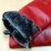 Перчатки женские зимние из натуральной кожи с натуральным мехом COHU  Н:452 цвет красный Чехия