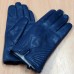 Перчатки женские зимние из натуральной кожи "Pitas" Н231 цвет синий Чехия