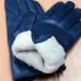 Перчатки женские зимние из натуральной кожи "Pitas" Н231 цвет синий Чехия