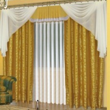 Комплект готовых штор для комнаты с ламбрекеном "Нежность" Россия